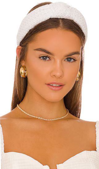 Eyelet Knotted Headband in Bianca | Revolve Clothing (Global)