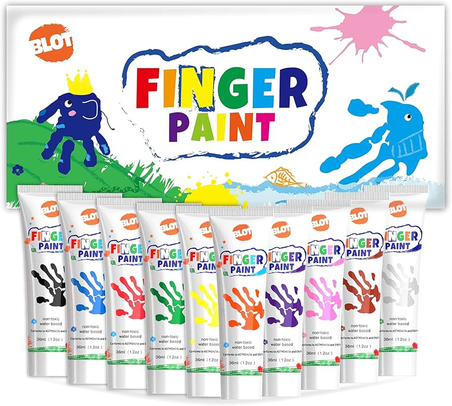 Kids Washable Finger Paint for Toddlers Art Supplies Gift for Baby Hand Painting DIY Crafts, Non ... | Amazon (US)