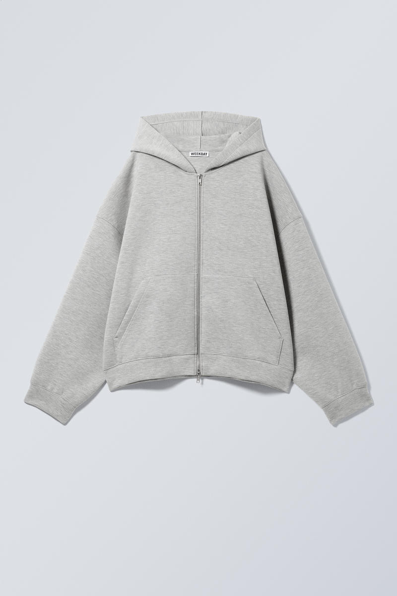 Oversized Scuba Zip-Hoodie | Weekday