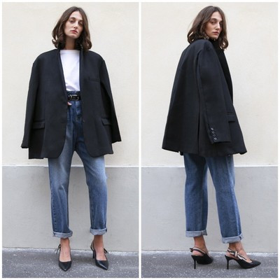 Frankie Shop Oversized Boyfriend Blazer Black OS | eBay US