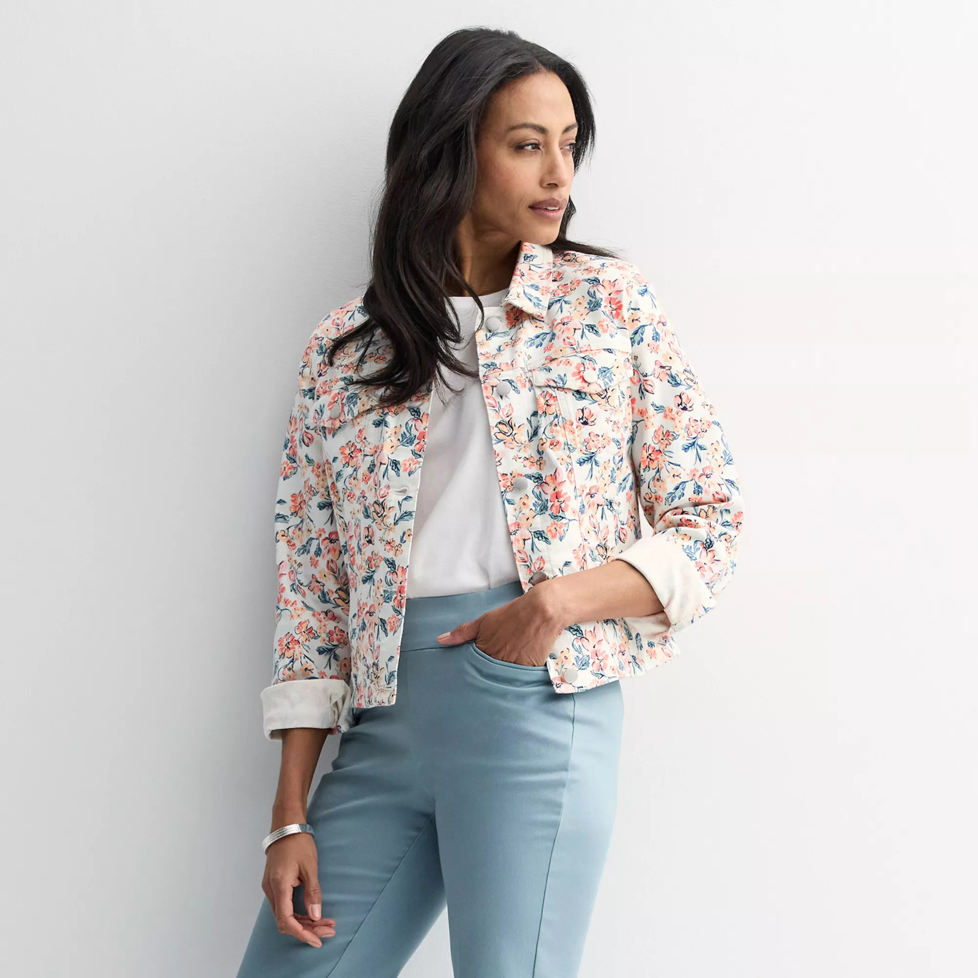 Petite Croft & Barrow® Classic Denim Jacket | Kohl's
