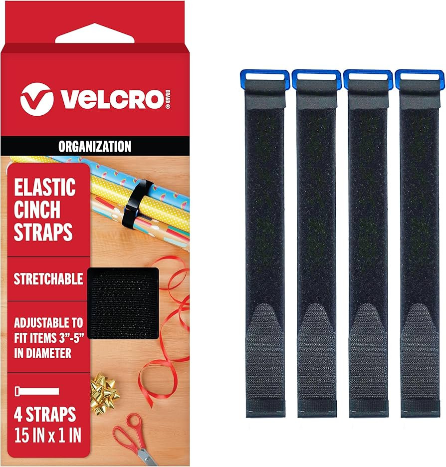 VELCRO Brand VEL-30792-AMS 15 Inch Elastic Straps 4 Pack | Stretchable and Adjustable for Snug Fi... | Amazon (US)