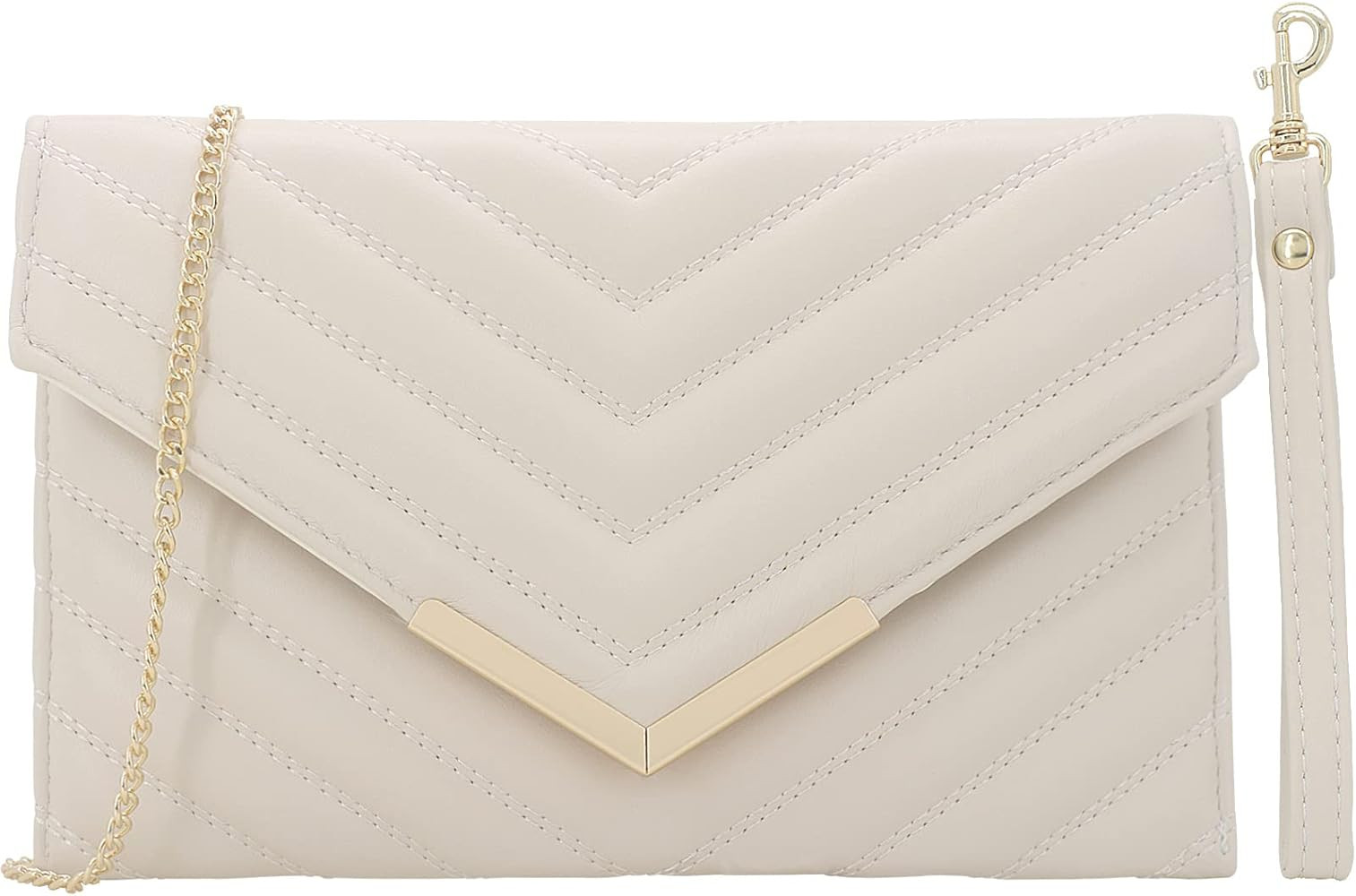Quilted Women Envelope Clutch Bag Pouch Purse Medium Foldover Evening Handbag | Amazon (US)