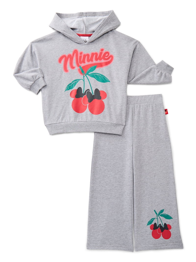 Minnie Mouse Toddler Girls Long Sleeve Graphic Hoodie and Matching Sweatpants Set, 2-Piece, Sizes... | Walmart (US)