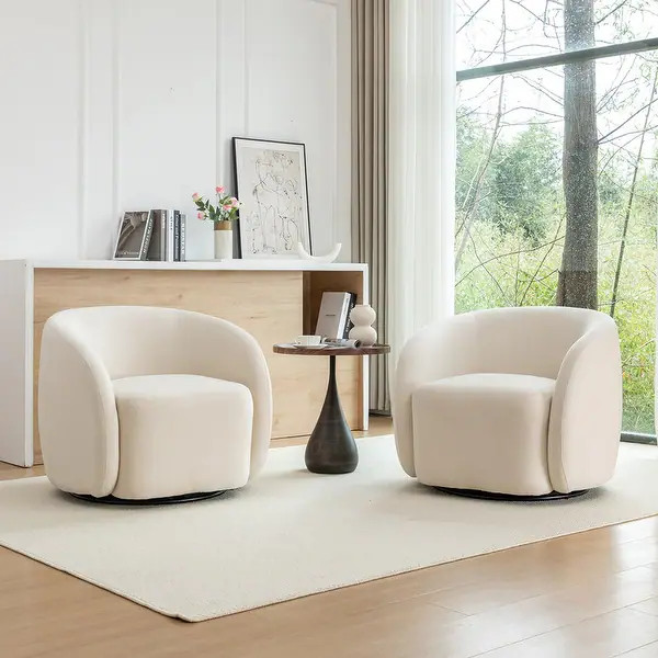 SEYNAR Modern Glam Velvet Upholstered 360 Degree Swivel Accent Armchair Set of 2 | Bed Bath & Beyond