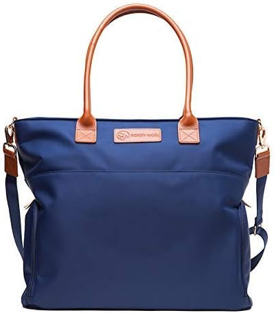 Sarah Wells Abby Breast Pump Bag with Real Leather Straps (Navy) | Amazon (US)
