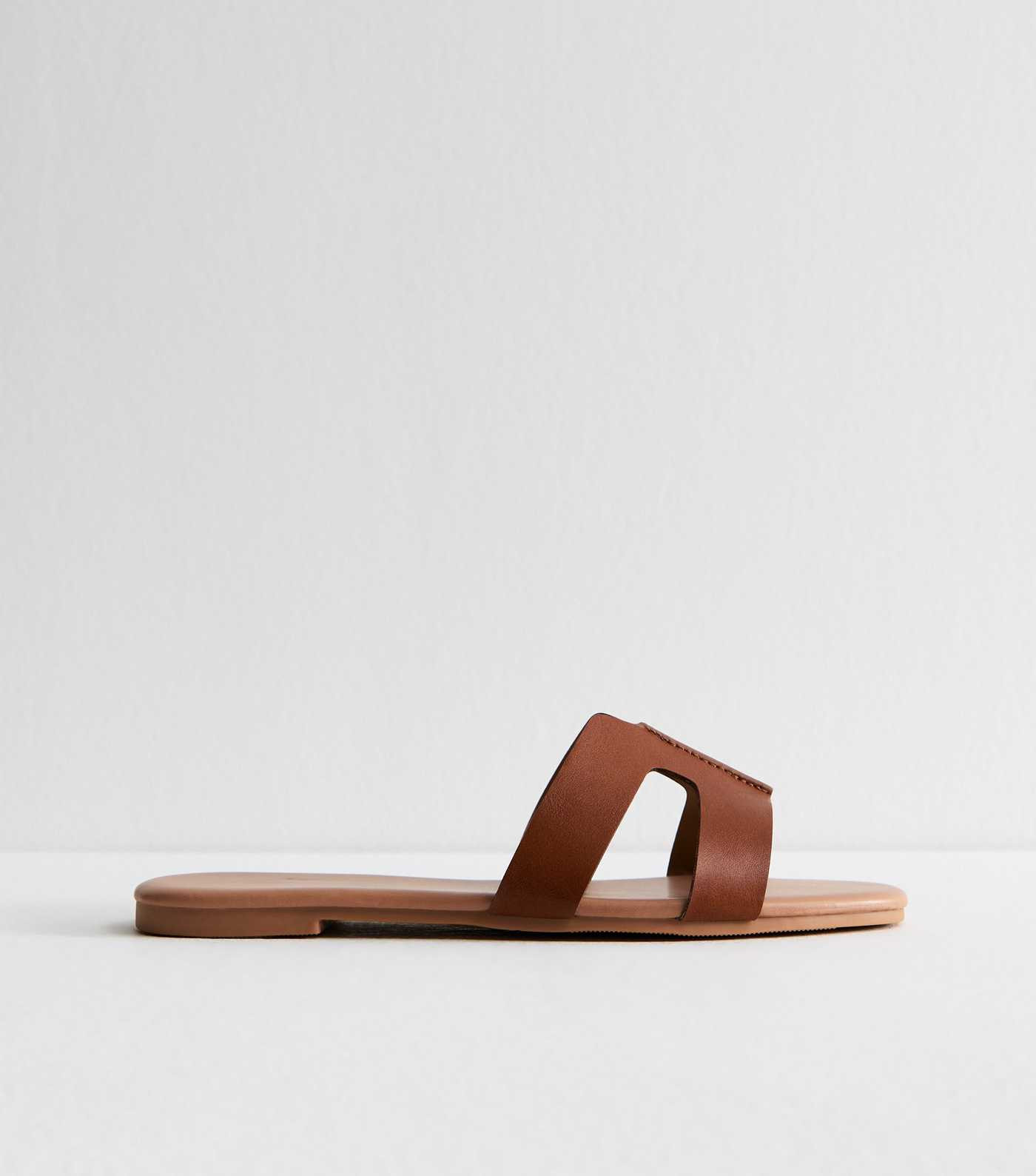 Tan Faux Leather Cut Out Strap Mules | New Look | New Look (UK)