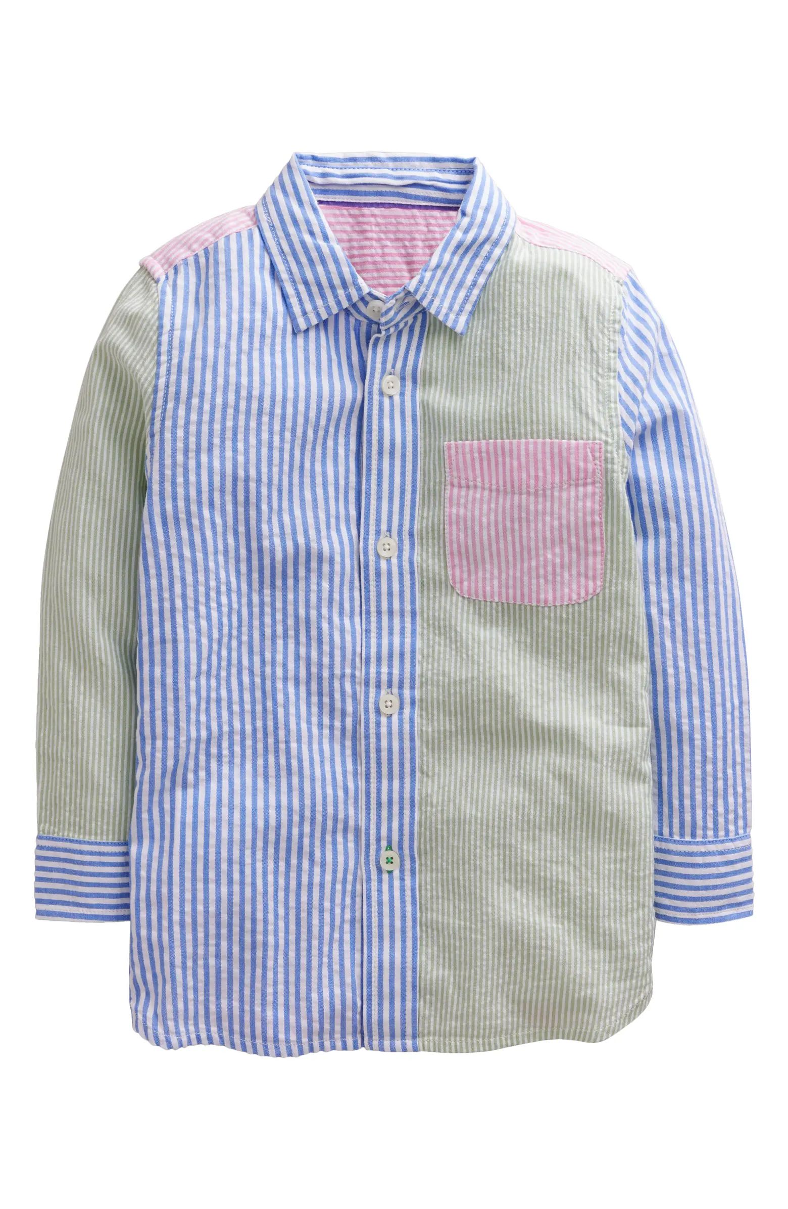Kids' Hotchpotch Stripe Cotton Seersucker Button-Up Shirt | Nordstrom