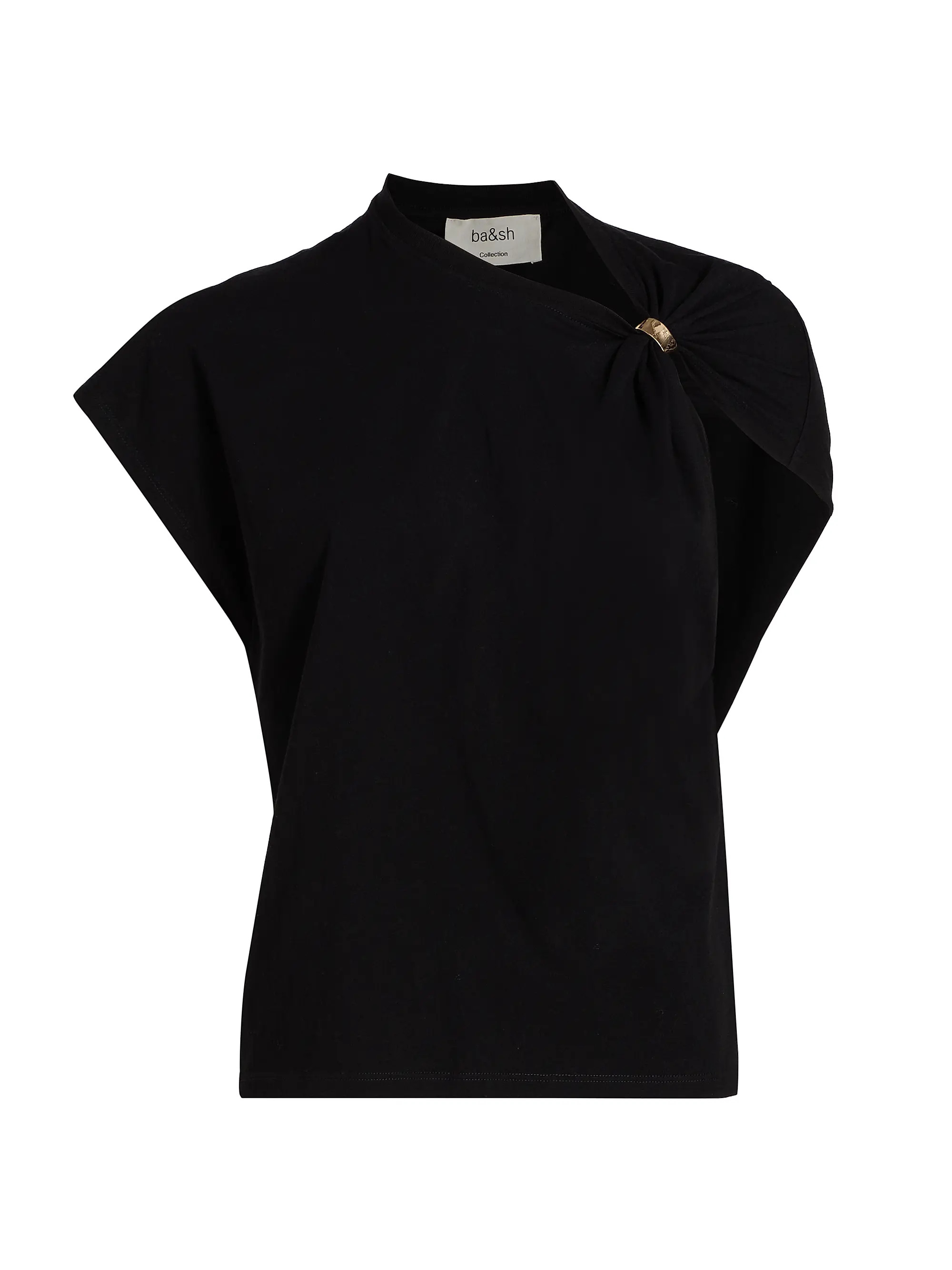 ba&sh Allia Asymmetric Cotton T-Shirt | Saks Fifth Avenue | Saks Fifth Avenue