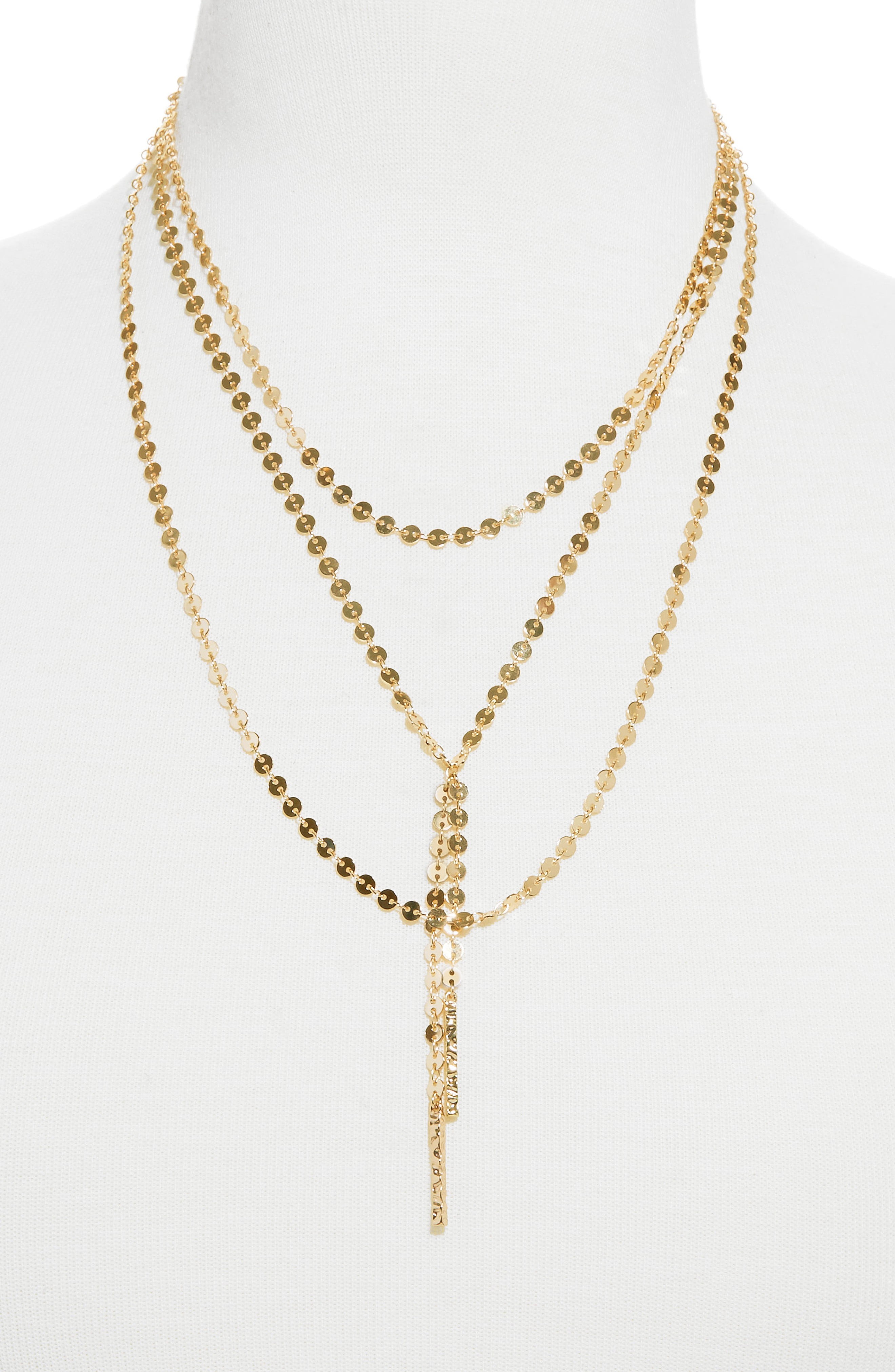 BaubleBar Amber Layered Chain Y-Necklace | Nordstrom