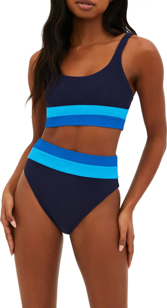 Beach Riot Heidi Colorblock High Waist Bikini Bottoms | Nordstrom | Nordstrom