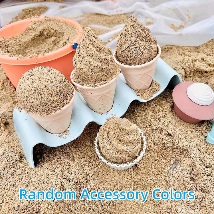 15pcs Ice Cream Cone Rack Set, Multi-Functional Beach & Snow Toys, Beach Toys Ice Cream Toys Sand Digging Tools, Nordic Style, 5pcs, Ideal For Summer & Winter Outdoor Fun, Perfect Gift For Birthday, Christmas, Halloween, Thanksgiving - Accessory Color Random | SHEIN