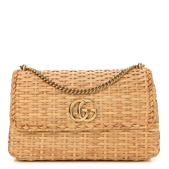 Glazed Wicker Small Cestino Shoulder Bag Natural | FASHIONPHILE (US)