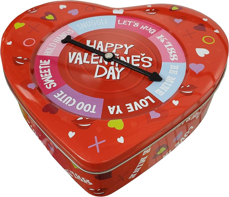 The Tin Box Company Valentine Heart Tin with Spinner on Lid | Amazon (US)