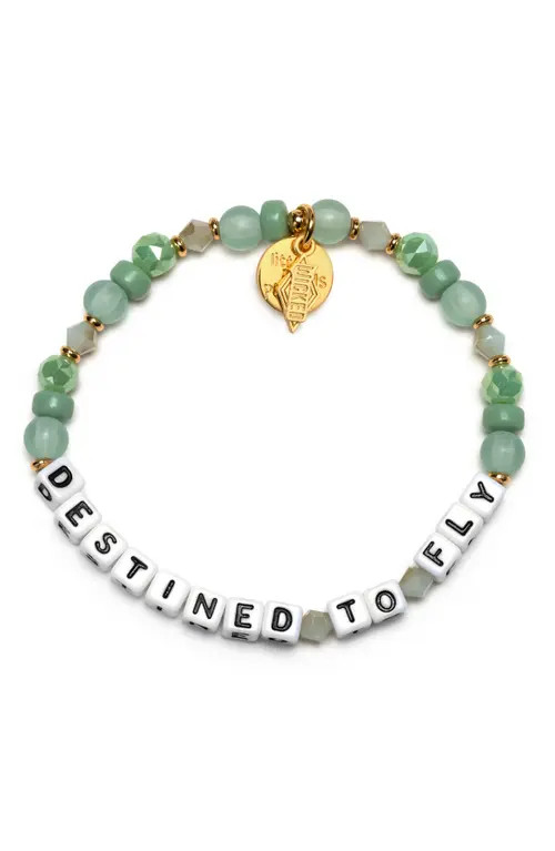 Little Words Project Destined to Fly Beaded Stretch Bracelet in Green at Nordstrom, Size Small | Nordstrom