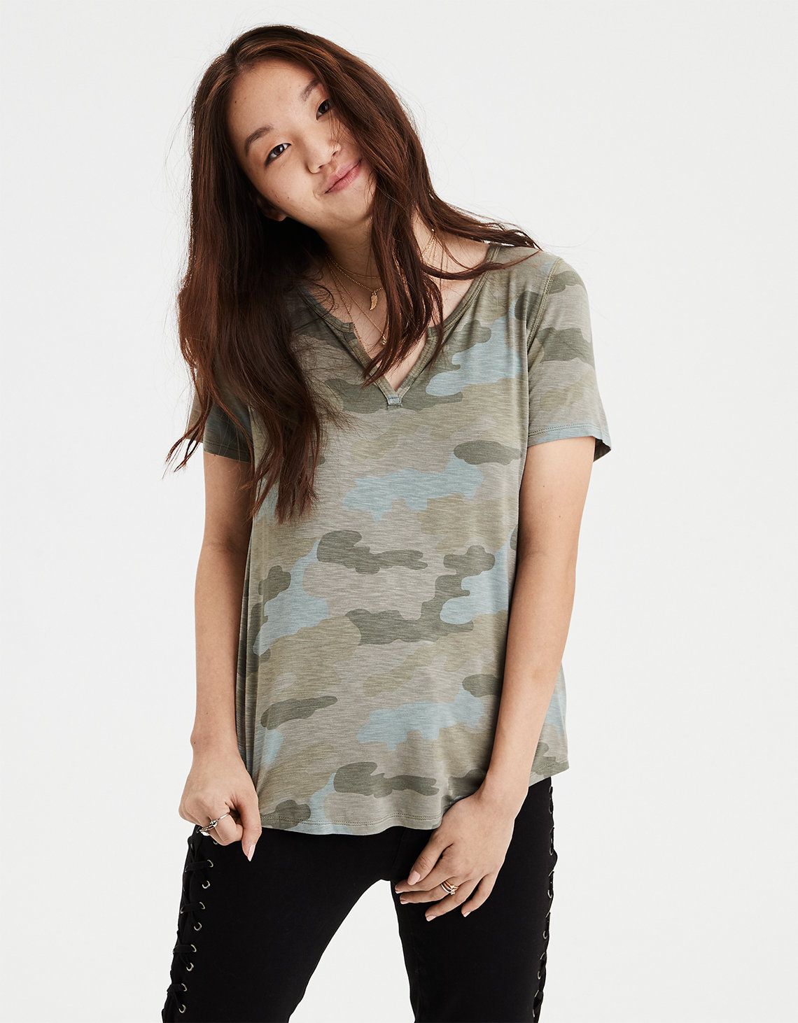 AE Soft & Sexy Notch Neck Top | American Eagle Outfitters (US & CA)