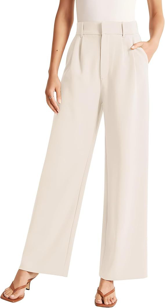 Sarin Mathews High Waisted Wide Leg Pants for Women Business Casual Dress Pant Palazzo Long Work ... | Amazon (US)