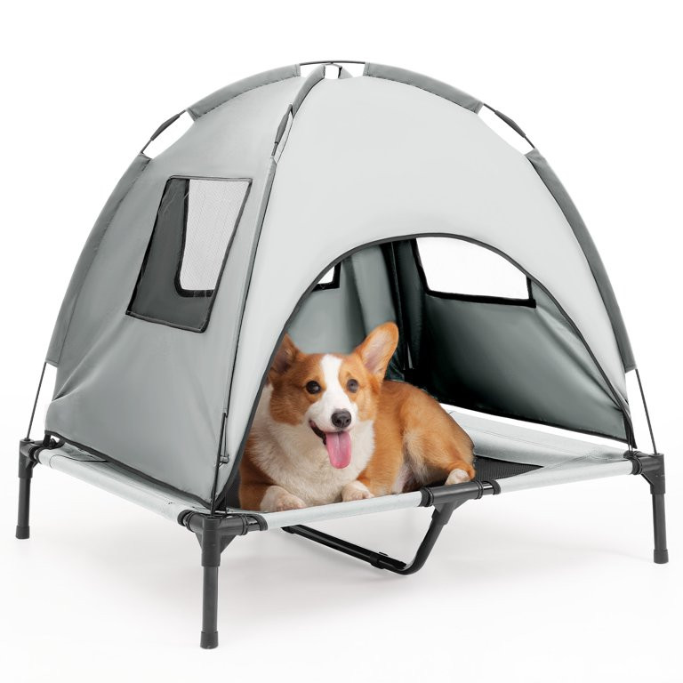 Joytale Elevated Dog Bed with Shade Canopy, Outdoor Dog Beds for Dogs Camping, 34.5in, Gray - Wal... | Walmart (US)