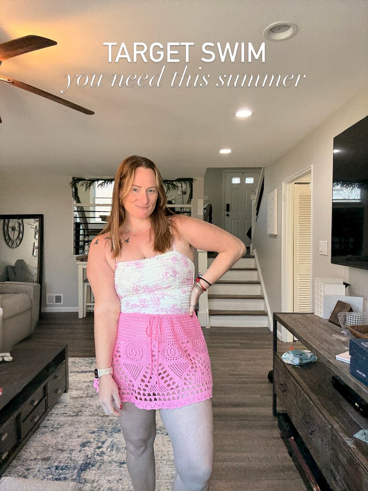 @target swim that you NEED in your luggage for spring break or your swim bag for summer! 

Wearing a large in all except the pink crochet bottoms which are an xl (could have done a large but was sold out when I snagged but back in stock now) 

Want the links so you don’t have to search?! Comment SWIM below & I’ll slide in your DMs! #clubtarget #targetpartner #targetswim #sogood #midsizeswim