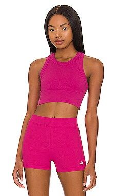 alo Seamless Delight High Neck Bra in Magenta Crush from Revolve.com | Revolve Clothing (Global)