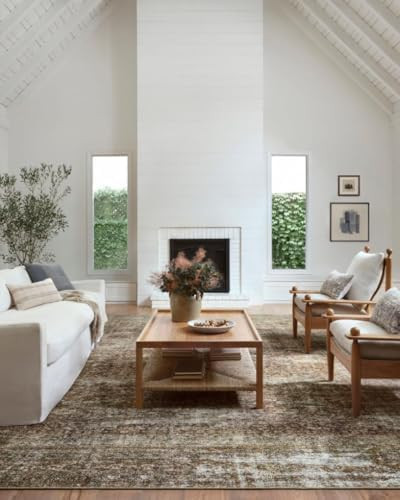 Loloi Amber Lewis Billie Collection, Tobacco & Rust 7'-6" x 9'-6" Area Rug – Antique & Distress... | Amazon (US)