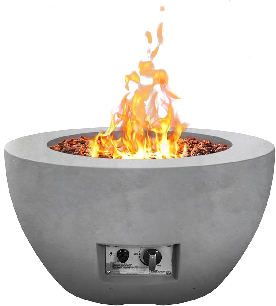 Kante 25 Inch Propane Fire Table, 50,000 BTU Large Concrete Fire Pit Table for Outdoor Garden Pat... | Amazon (US)