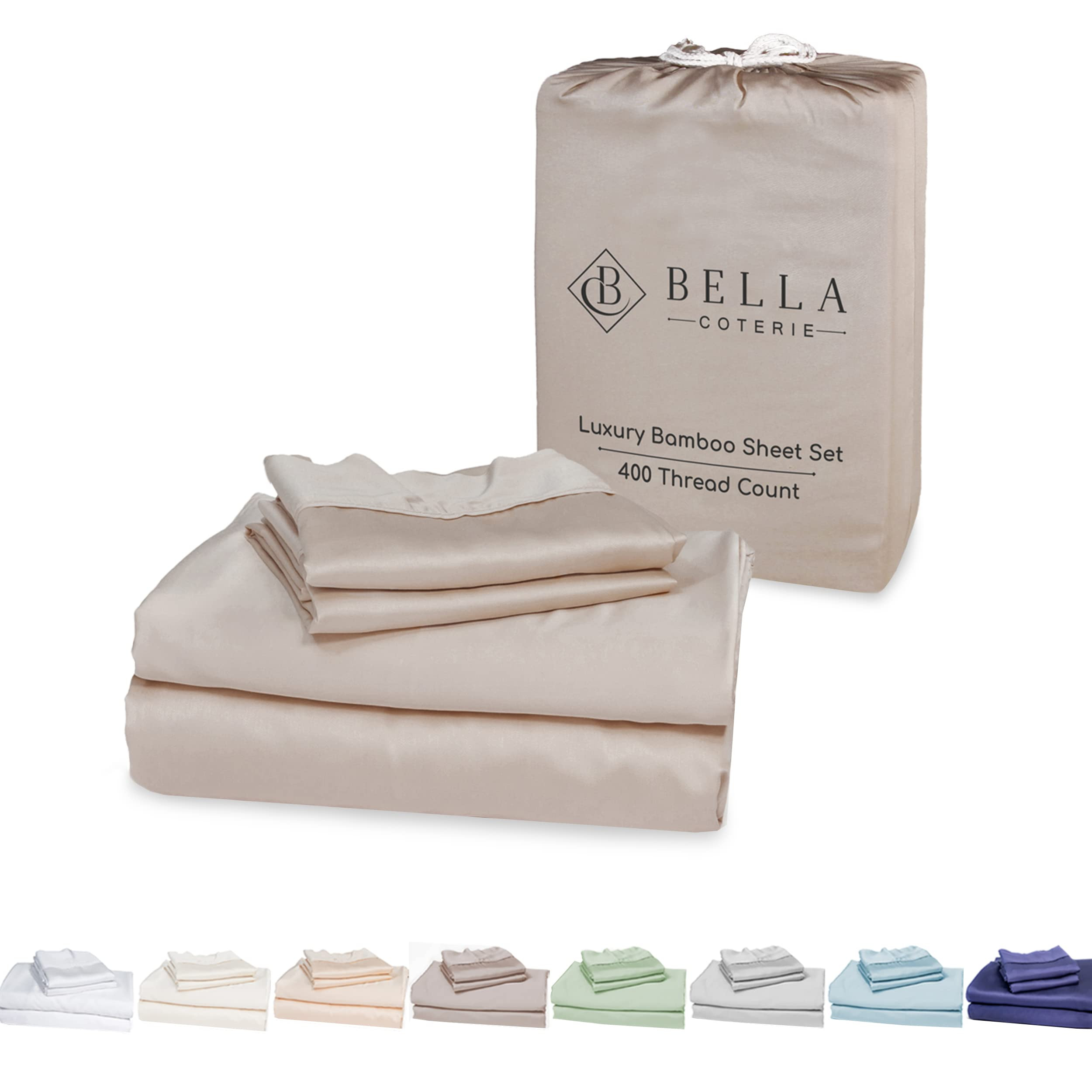 Bella Coterie Luxury King Bamboo Sheet Set | Organically Grown | Ultra Soft | Cooling for Hot Sle... | Amazon (US)