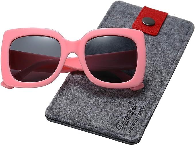 Polarspex Girls Elastic Square Oversized Kids Polarized Sunglasses - BPA Free | Amazon (US)