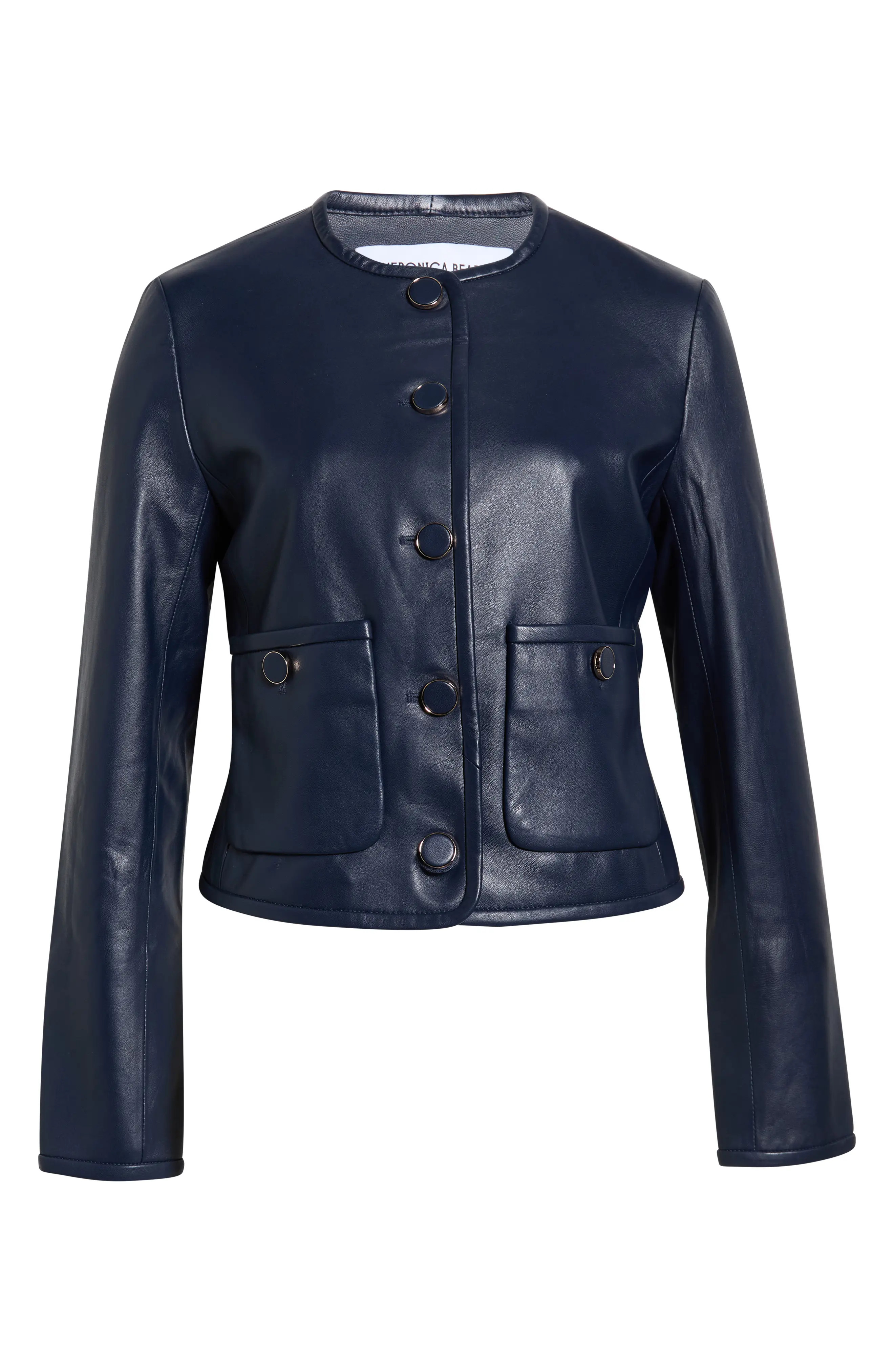 Veronica Beard Andrea Lambskin Leather Jacket (Women) | Nordstrom | Nordstrom