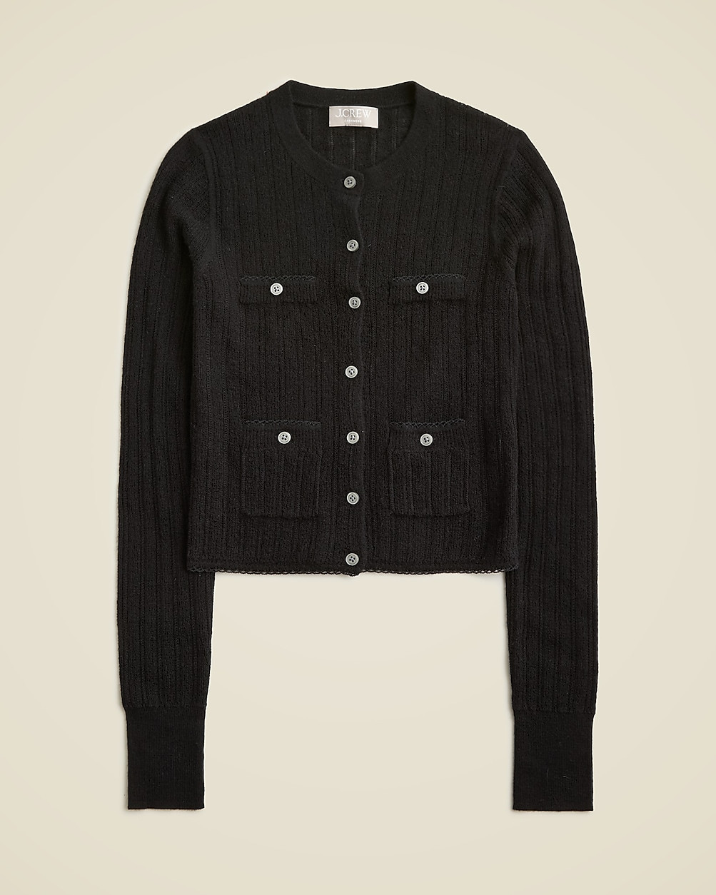 Featherweight cashmere pointelle cardigan | J. Crew US