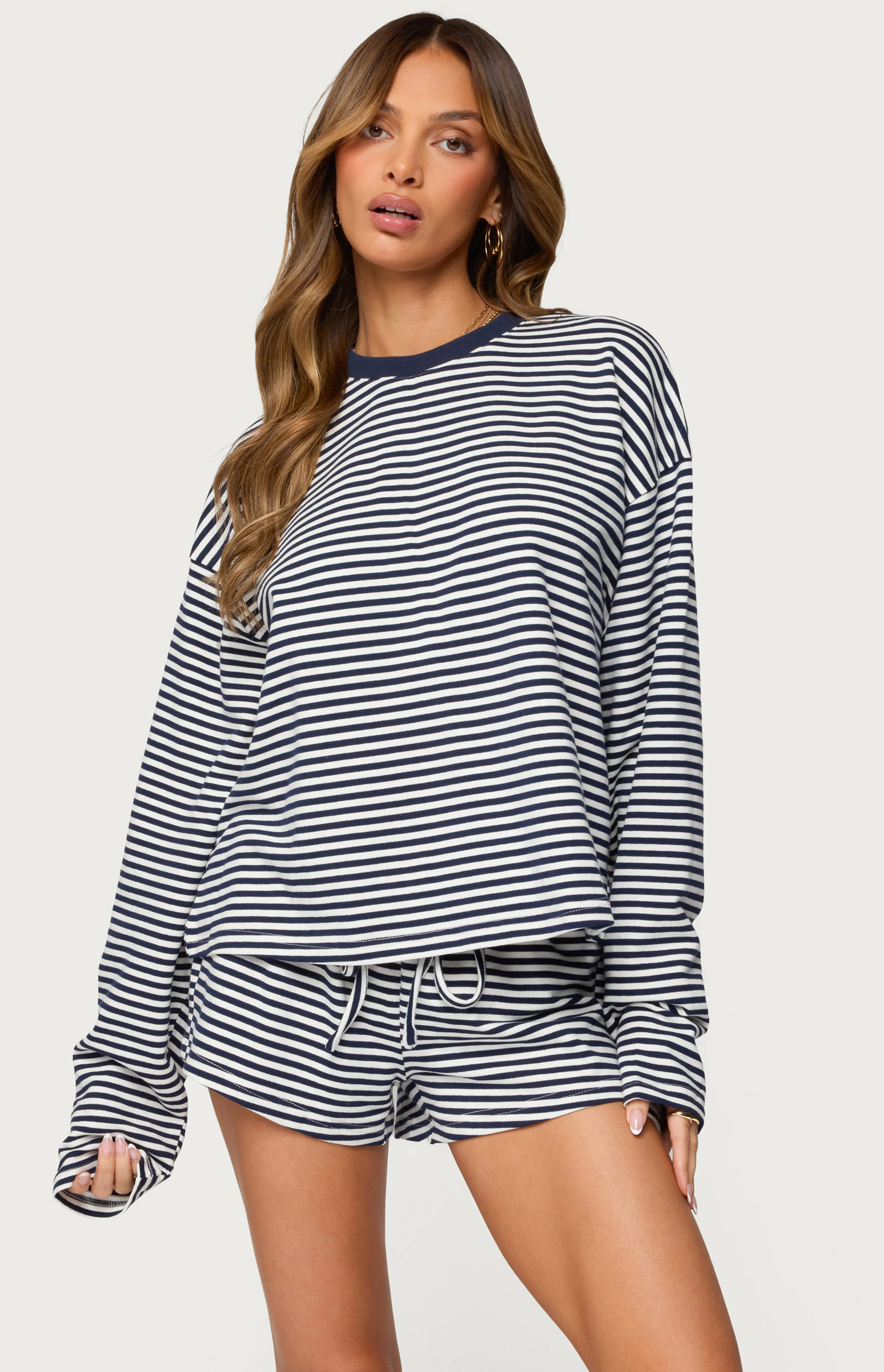 Edikted Jainee Striped Long Sleeve T-Shirt | PacSun