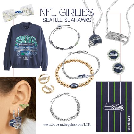 Seattle Seahawks Vintage NFL Crewneck Sweatshirt. Custom blanket. Stackable layering jewelry and statement earrings. Great for gifting, all under $100!

#LTKfindsunder100 #LTKGiftGuide #LTKSeasonal