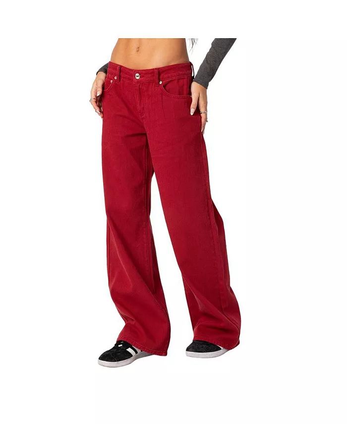 Edikted Women's Roman Low Rise Slouchy Jeans - Macy's | Macy's