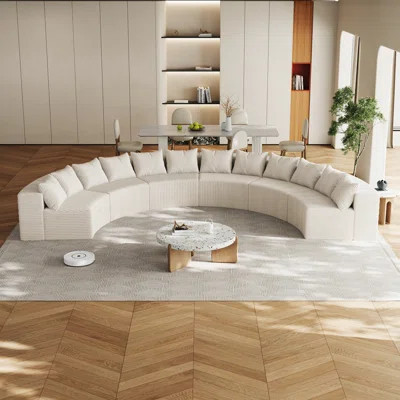 Relax in Style with the Corduroy Curved Sectional Sofa | Wayfair North America