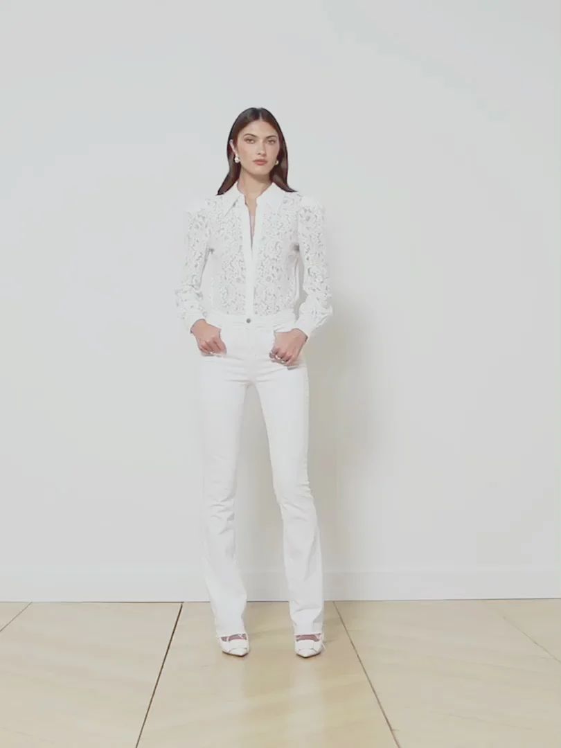 L'AGENCE Jenica Blouse In Ivory | L'Agence