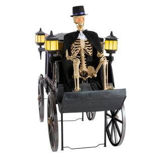 5 ft. Grave & Bones Animated LED Hearse | The Home Depot