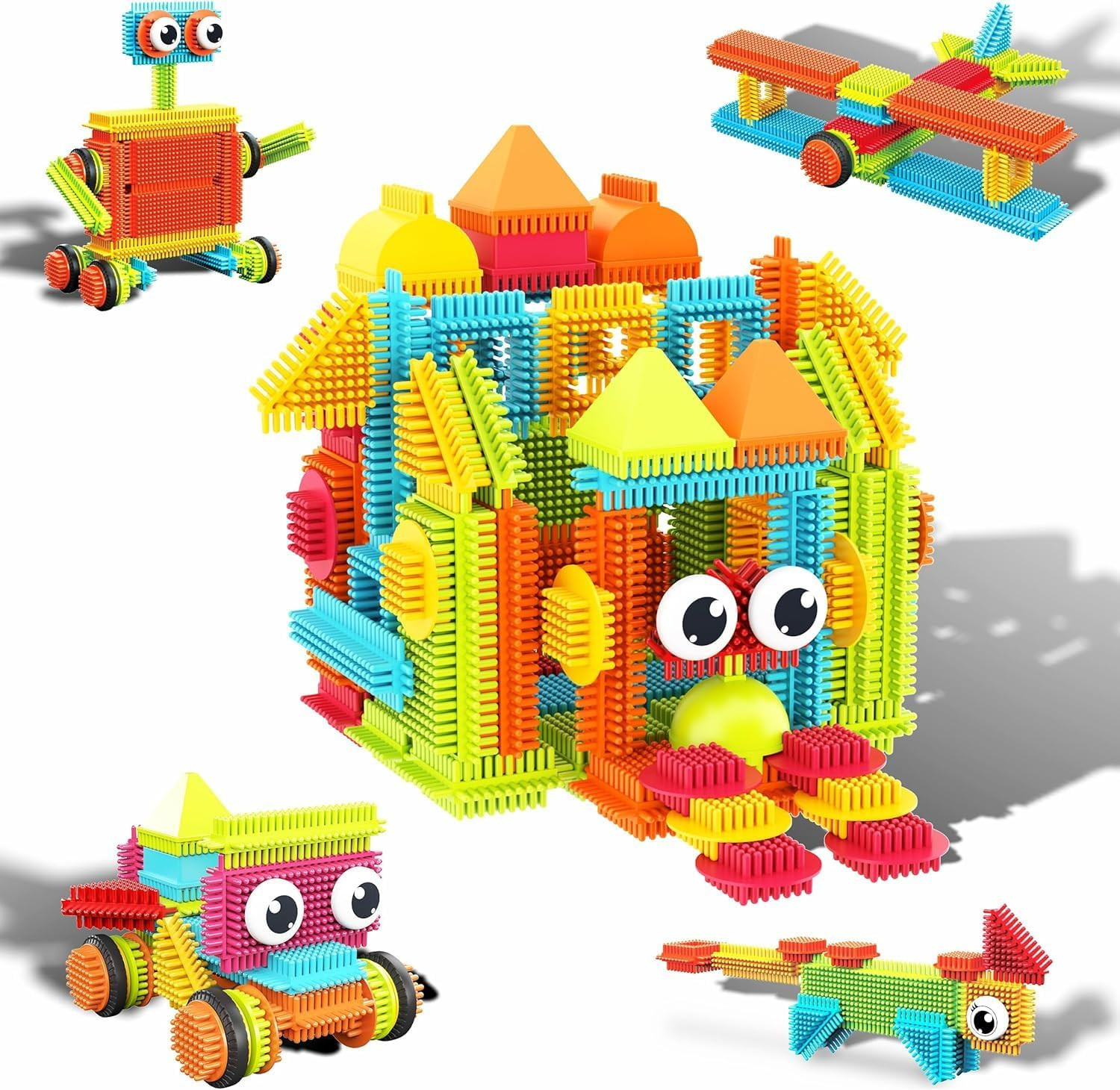 PicassoTiles 120pcs Hedgehog Interlocking Building Blocks Tiles Construction Toy Set Learning Pla... | Amazon (US)