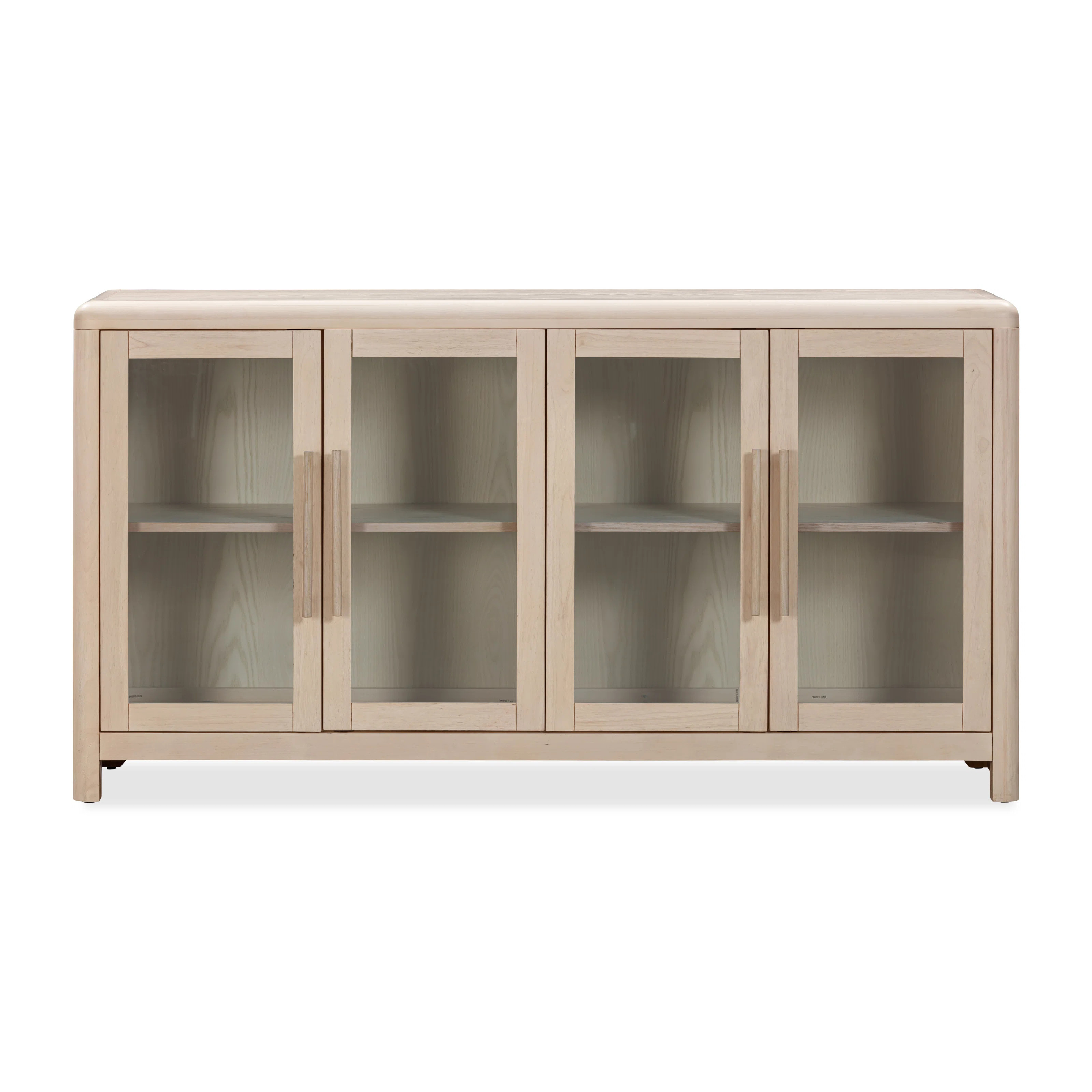 Morenci Glass Door Ash Wood Sideboard In White Sand | Joss & Main