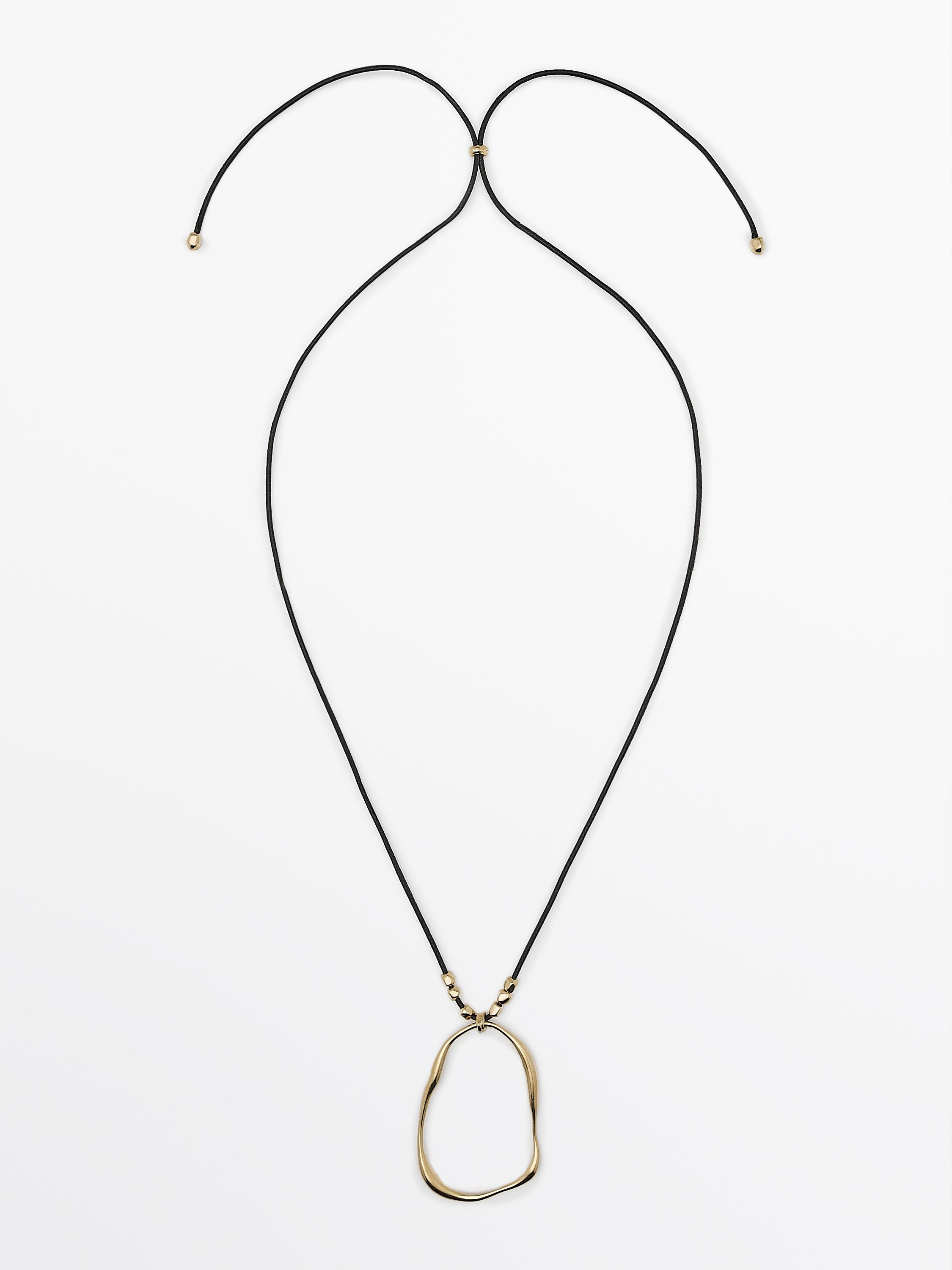 Leather cord necklace with asymmetric piece | Massimo Dutti US