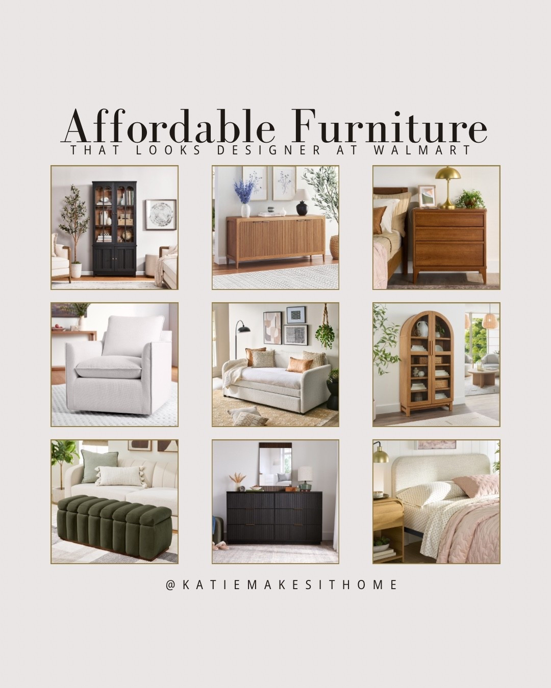 These affordable furniture finds from Walmart prove you don’t need a big budget for big style.
From elegant bookcases and sideboards to cozy accent chairs, upholstered stools, and beds, every piece looks designer but costs way less.
Perfect for creating a timeless, elevated home on a budget — mix and match these stylish Walmart finds for any room in your house.

Keywords: affordable Walmart furniture, Walmart home finds, budget-friendly furniture, classic home décor, Walmart accent chairs, modern traditional home style, bedroom furniture ideas, living room inspiration

#LTKStyleTip #LTKSaleAlert #LTKHome