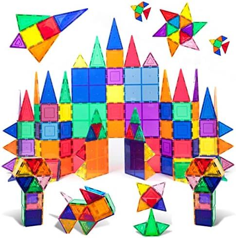 PicassoTiles 100 Piece Set 100pcs Magnet Building Tiles Clear Magnetic 3D Building Blocks Constru... | Amazon (US)