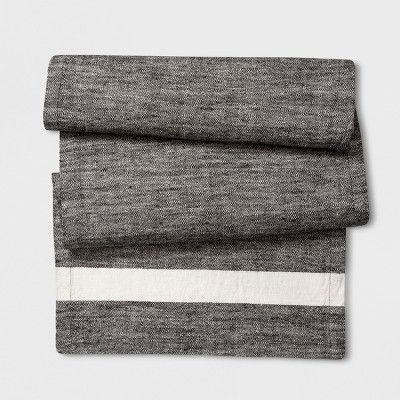 Table Runner Horizontal Stripe - Gray - Smith & Hawken™ | Target