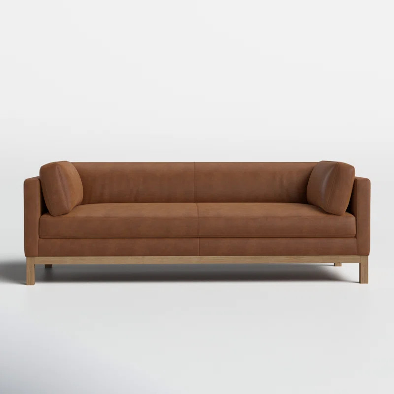 Nels 81.49'' Genuine Leather Sofa | Joss & Main