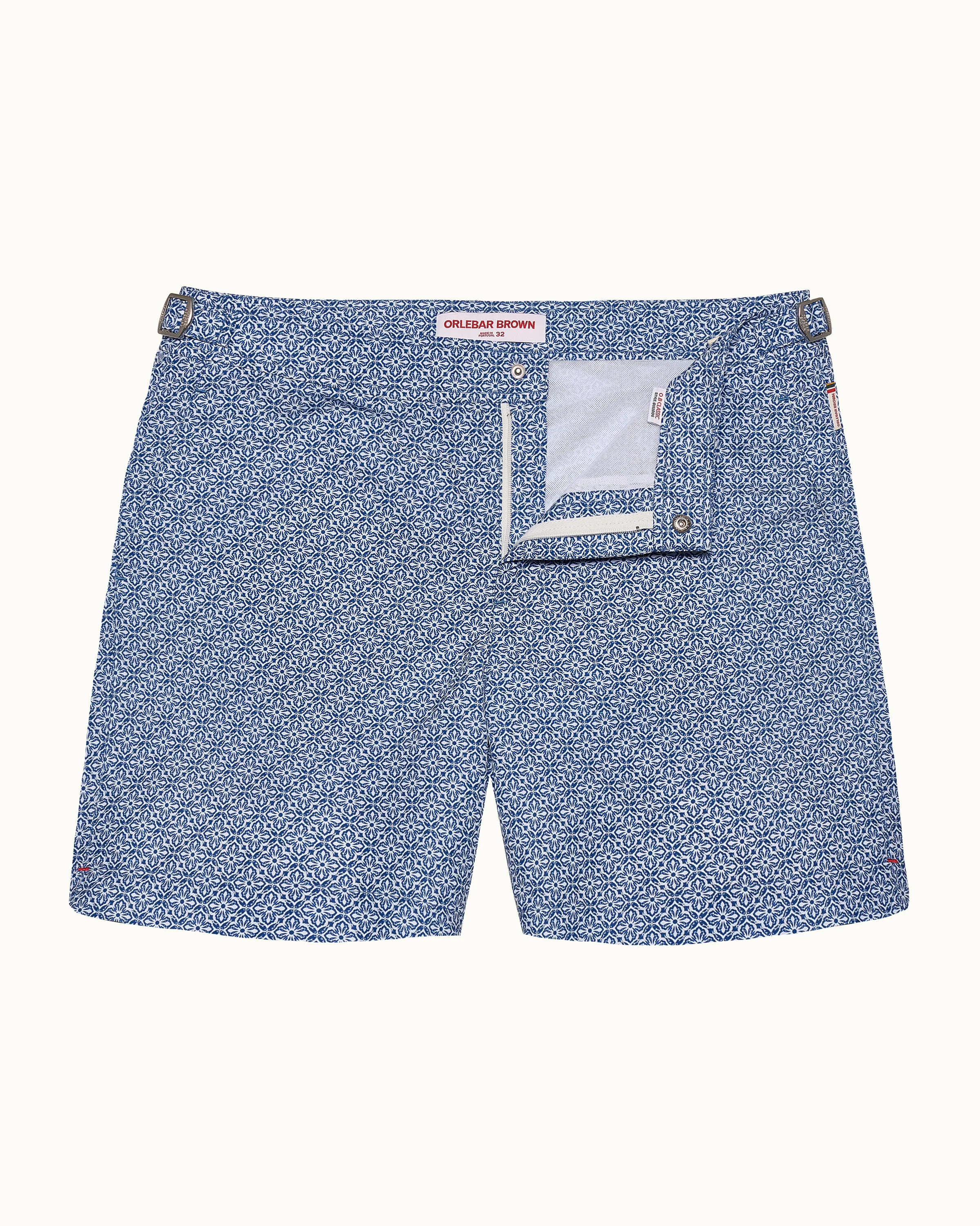 Mens Blue Portico Printed Swim Shorts | Orlebar Brown | Orlebar Brown