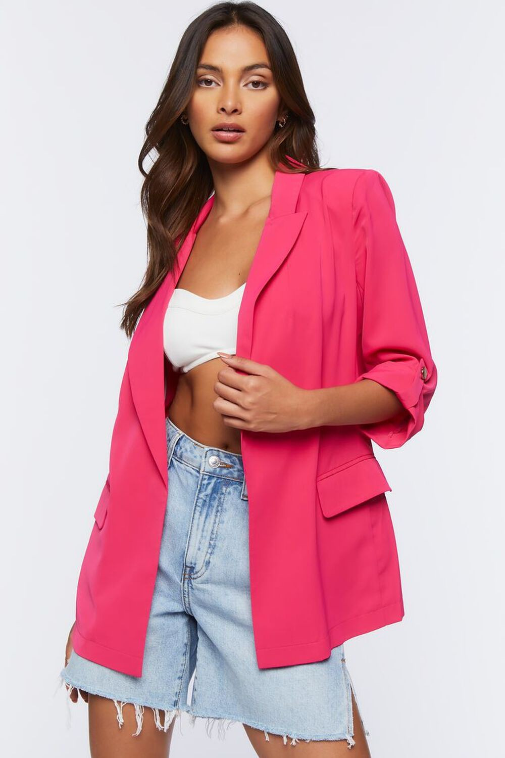 Open-Front Longline Blazer | Forever 21 | Forever 21 (US)