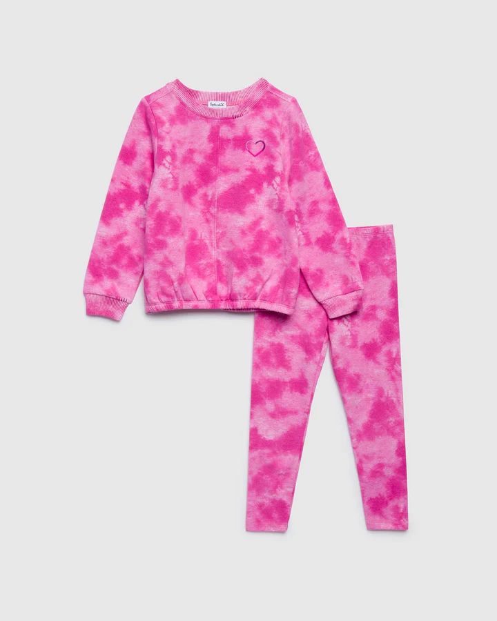 Toddler Girls Fuchsia Tie Dye Sweatshirt Set | Splendid