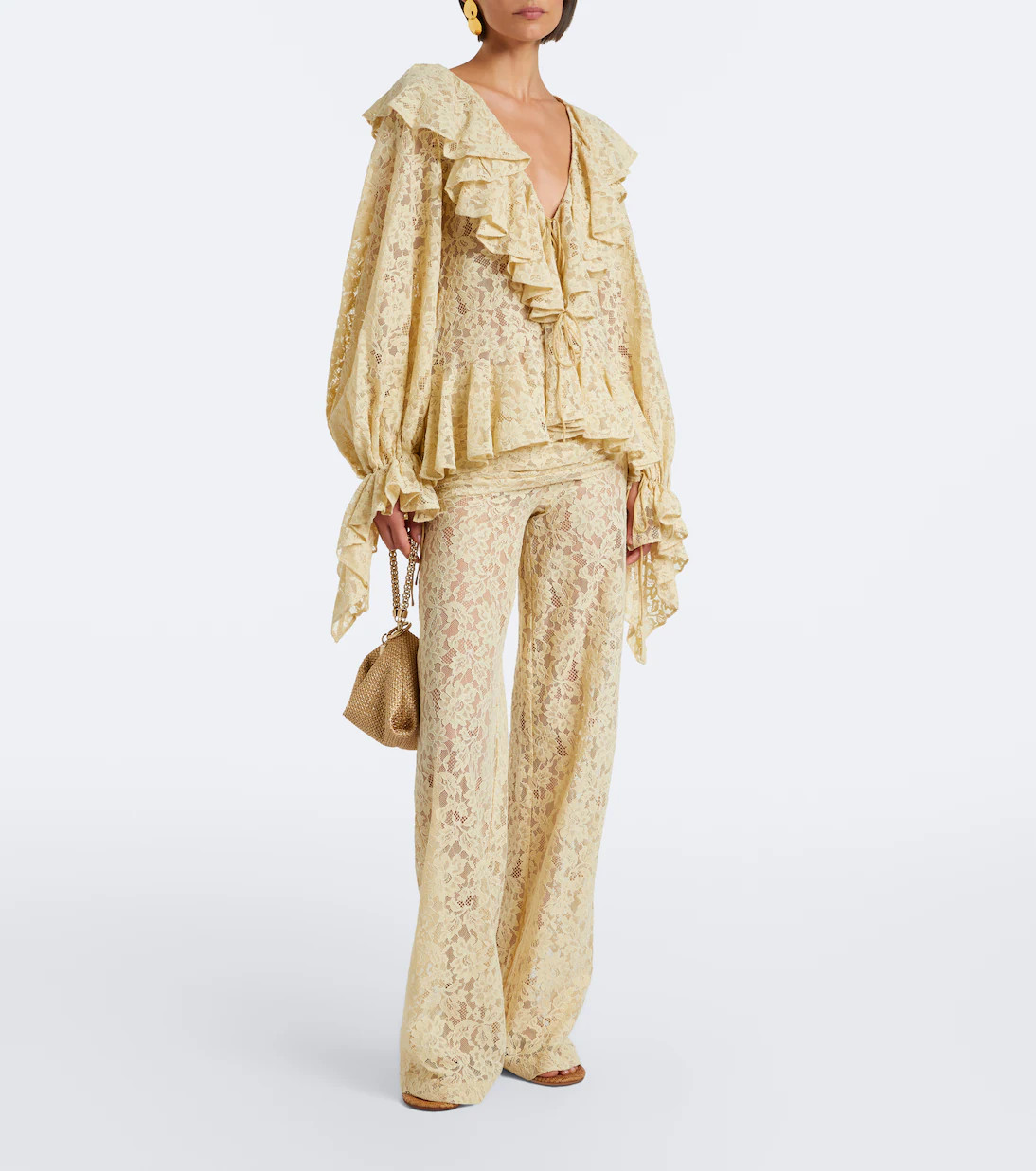 Mija ruffled lace blouse | Mytheresa (UK)