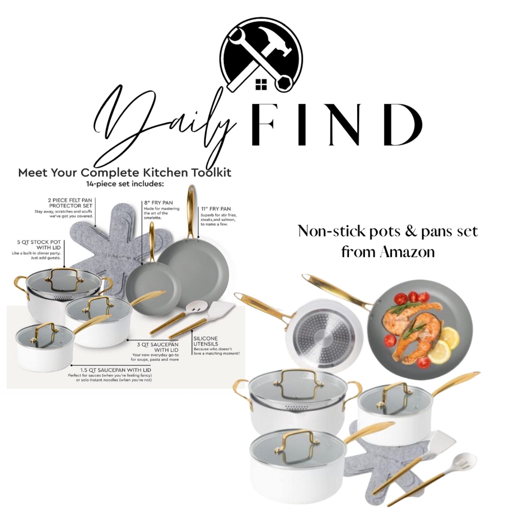 Amazon pots and pans set with utensils 


#LTKhome #LTKfamily #LTKunder100