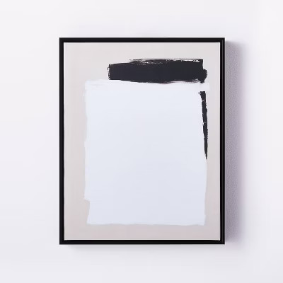 16" x 20" Neutral Abstract Framed Wall Canvas Black/White - Threshold™ designed with Studio McG... | Target