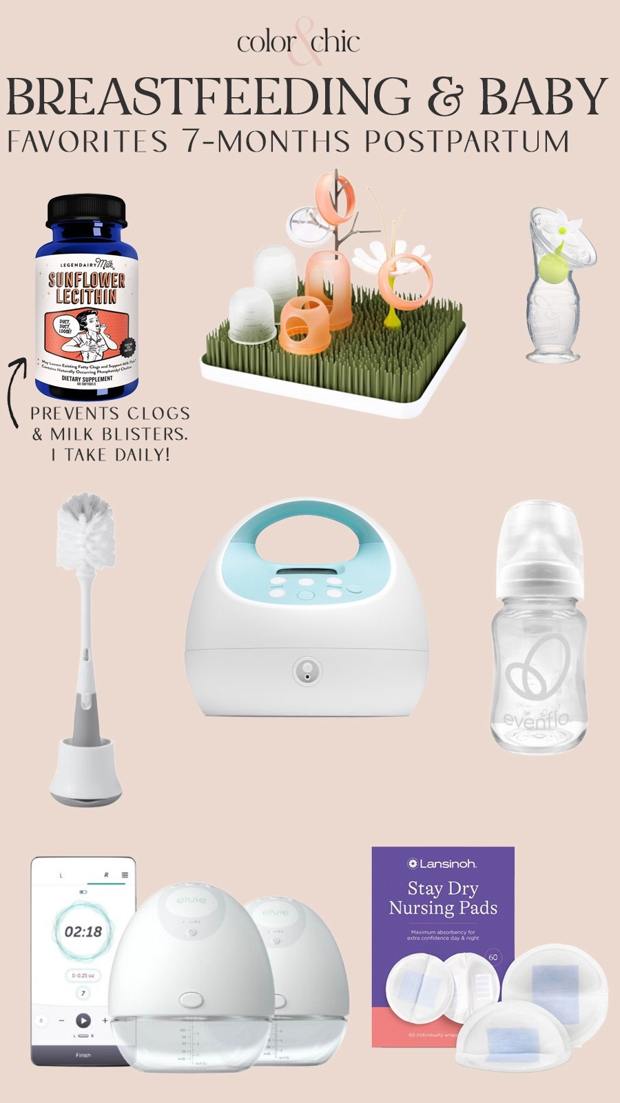 My breastfeeding favorites seven months postpartum! These are some of my tried-and-true from my first baby to my second. These sunflower lecithin prevents painful clogd and milk blisters, the Boon lawn is the perfect place for bottles, pump parts and all things baby to dry; our favorite lactation consultant approved glass bottles and more.

#LTKmomlife #LTKBaby